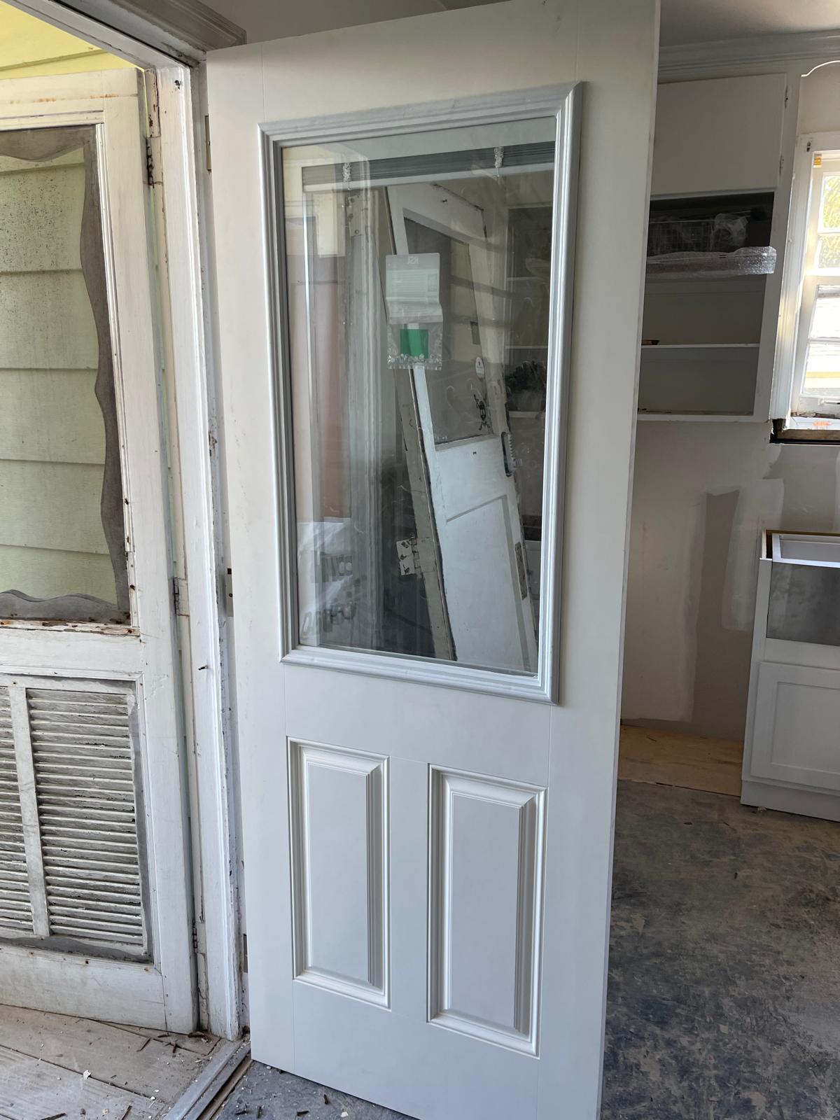 Door being installed
